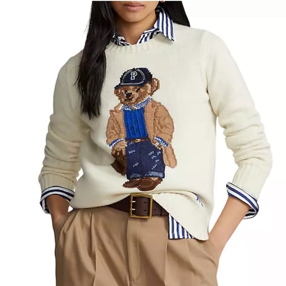 ❌SOLD❌ POLO Bear 🧸 Wool Cashmere sweater P ball cap hat bag jeans striped shirt - Picture 2 of 2